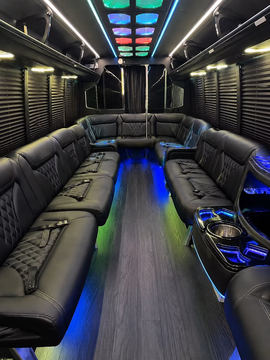 mcallen 20 passenger party bus interior