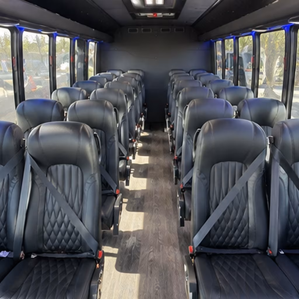 mcallen 28 passenger minibus inside