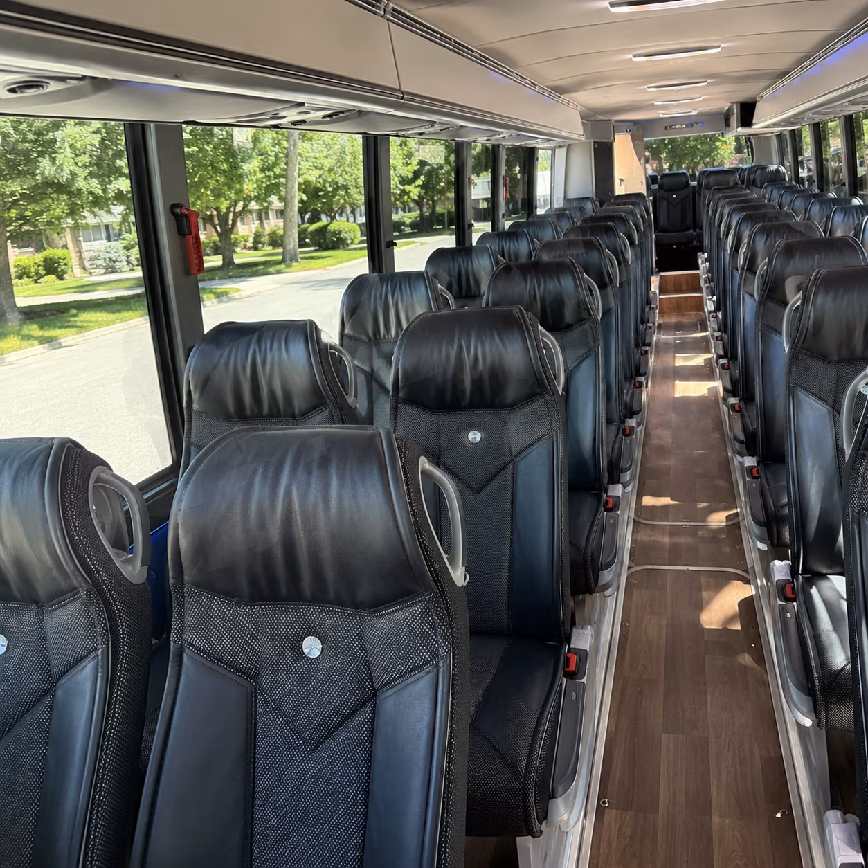 mcallen 40 passenger charter bus inside
