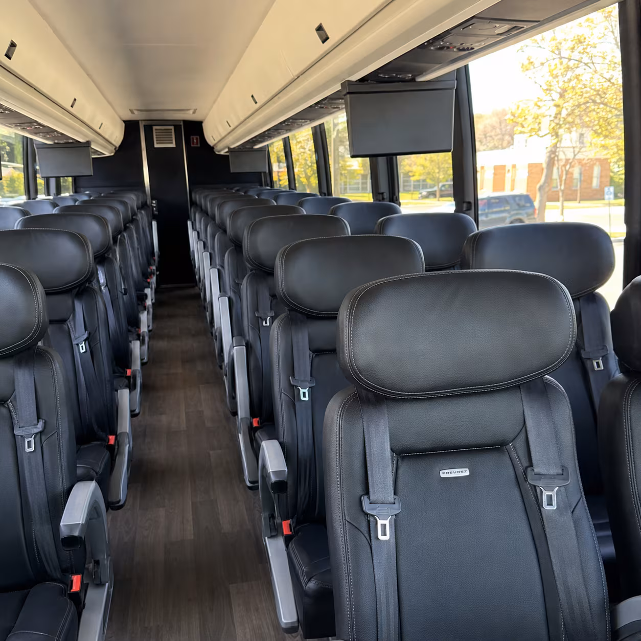 mcallen 45 passenger charter bus inside