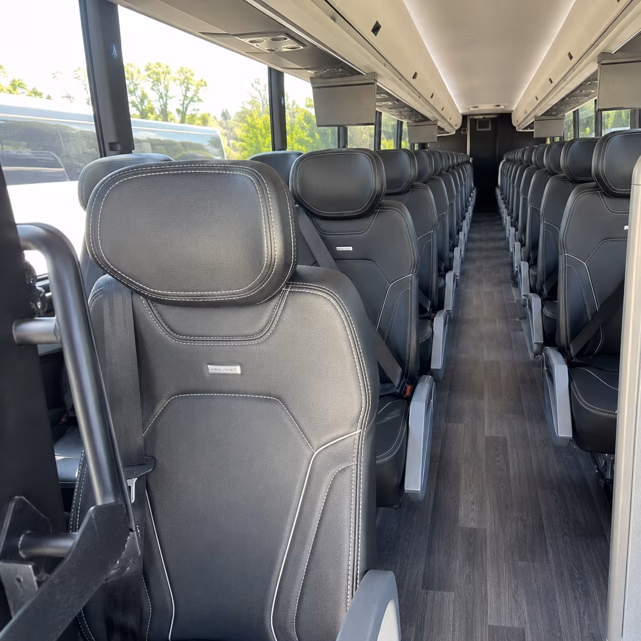 mcallen 47 passenger charter bus interior