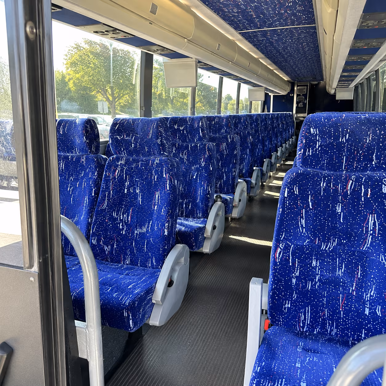 mcallen 50 passenger charter bus inside